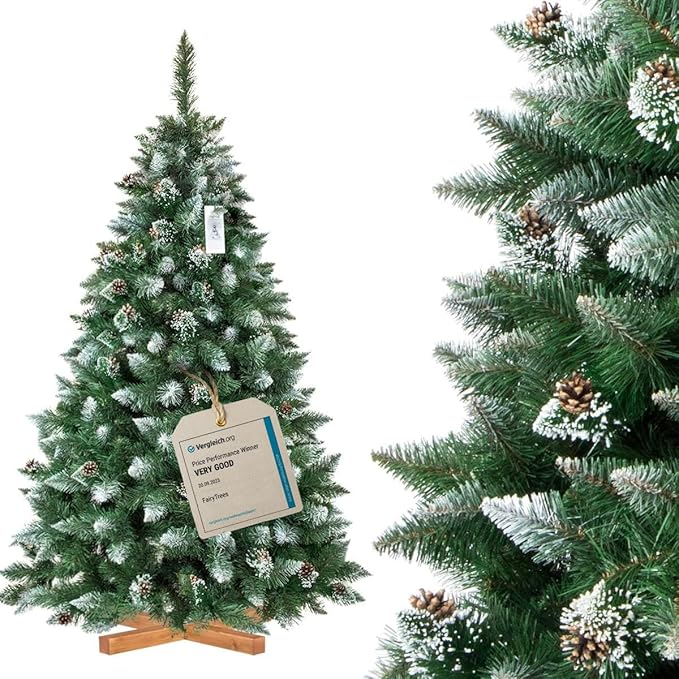 FairyTrees Sapin de Noël Artificiel 180cm - 70% OFF